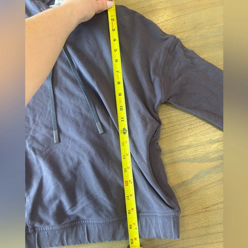Lululemon Twisted & Tucked Hoodie Size 2 Gray Purple Modal Pullover Zip Pockets